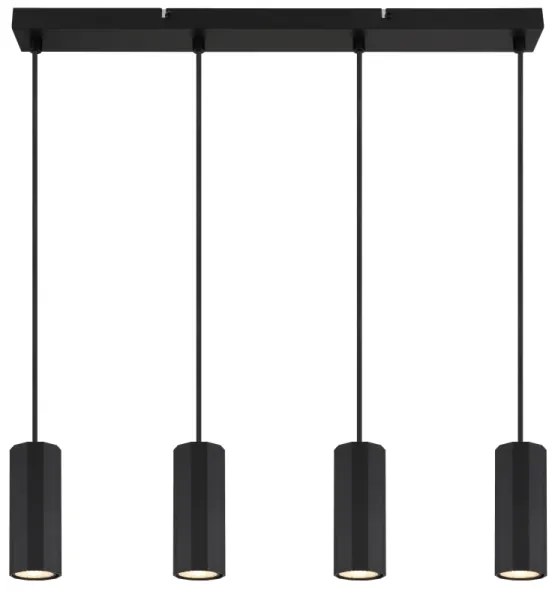 Globo 57918-4HB - Csillár zsinóron JAMES 4xGU10/25W/230V fekete