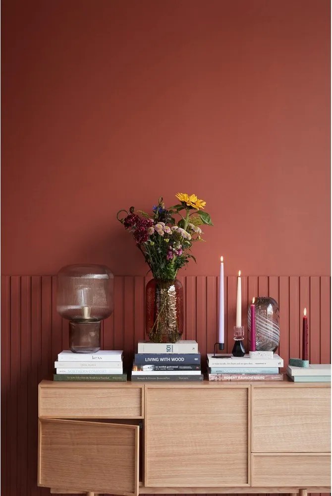 Natúr színű alacsony komód tölgyfa dekorral 140x65 cm Cube – Hübsch