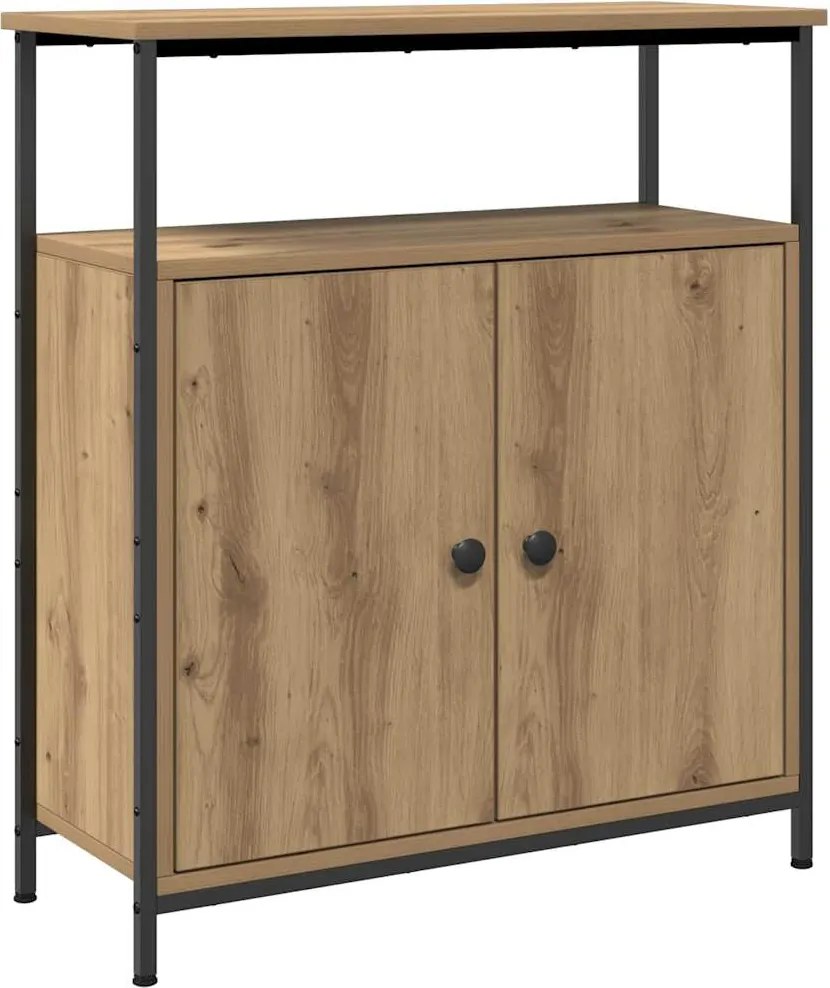 vidaXL kézműves tölgy színű szerelt fa tálalószekrény 70 x 30 x 80 cm