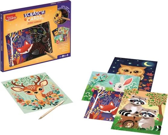 Képkarcoló készlet, erdei állatok, MAPED CREATIV Scratch Cards (IMAC906914)