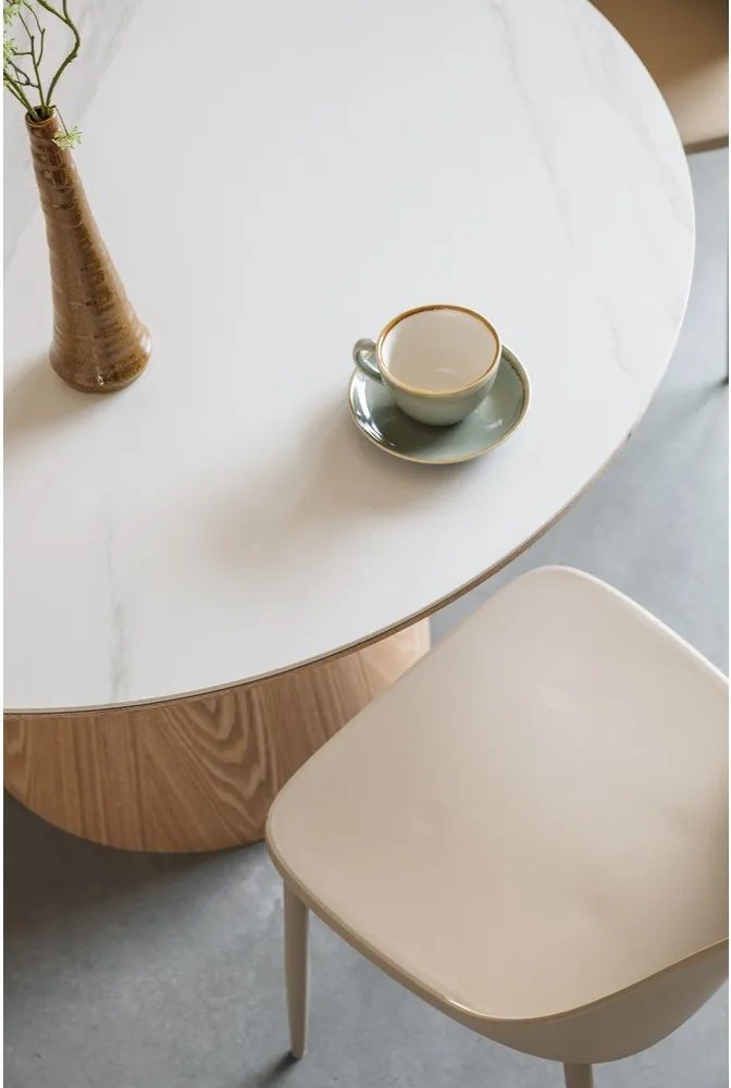 Kerek étkezőasztal kő asztallappal ø 115 cm Almira – White Label