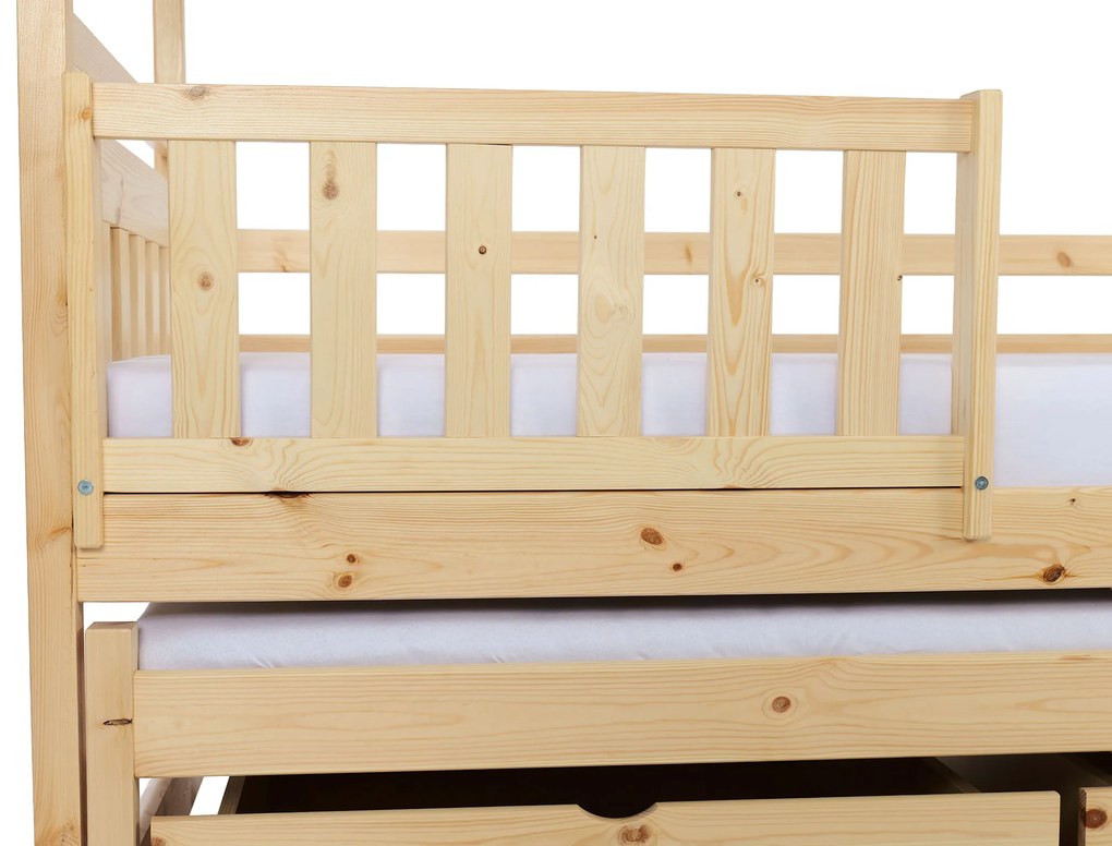 Wilsondo PETRA 5 emeletes ágy pótággyal - natúr borovi Méret: 180x80