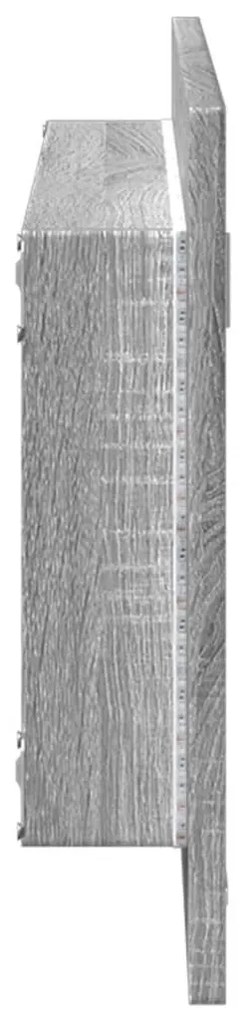 szürke sonoma szerelt fa LED-es fürdőszobatükör 100x8,5x37 cm