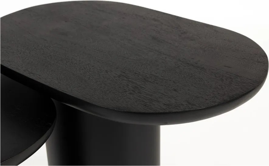 Tárolóasztal szett mangófa asztallappal 2 db-os 37x56 cm Bela – White Label