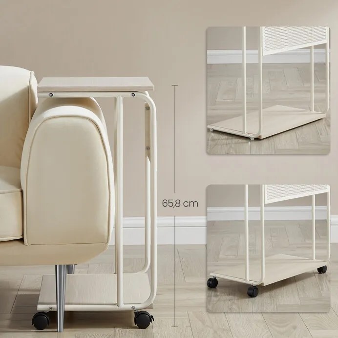 Tárolóasztal 55×32 cm, MDF, Fehérített Tölgy. AKF-E1012 CRM