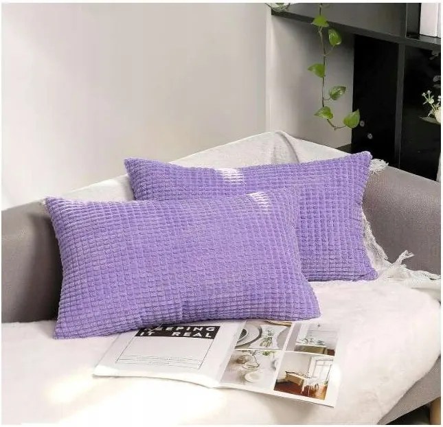 Dekoratív párnahuzat lila cipzáras 40x60cm x2