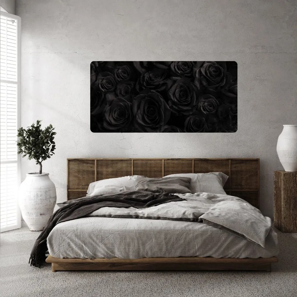 PIPPER. Öntapadós textiltapéta "Fekete rózsák"