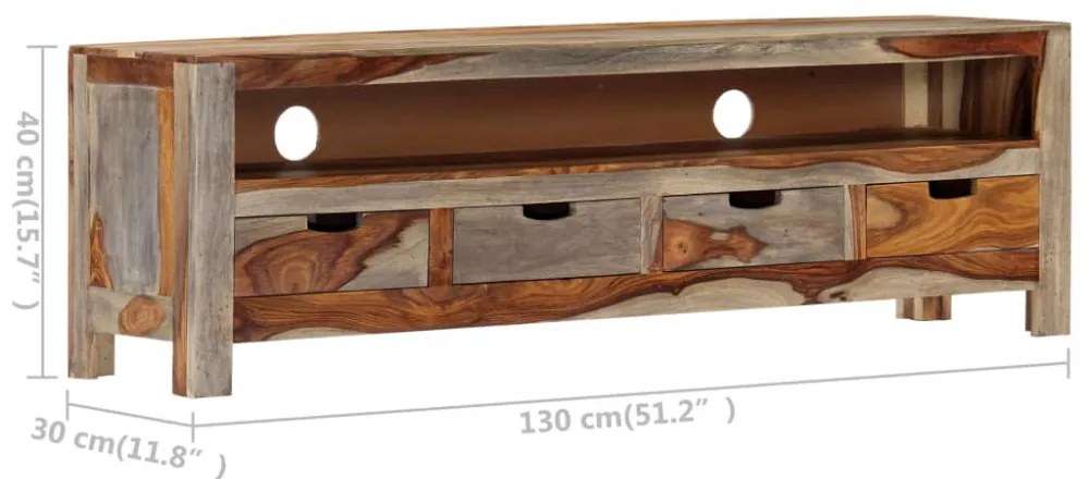 tömör kelet-indiai rózsafa TV-szekrény 130 x 30 x 40 cm