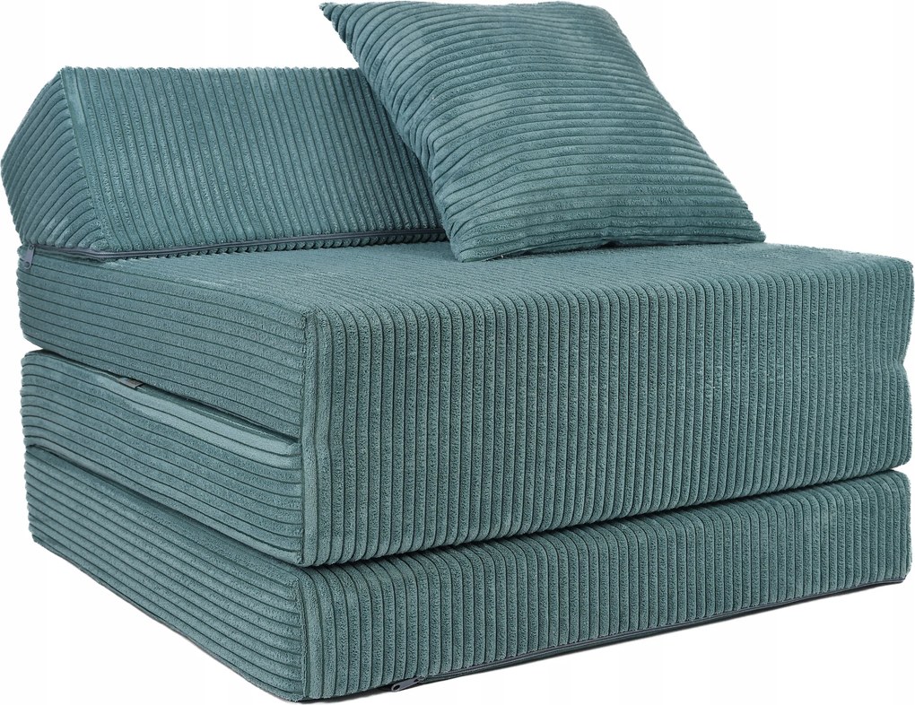 Összecsukható Matrac Ferde Gyerek Nappali Divatos Fotel Kordbársony Türkiz