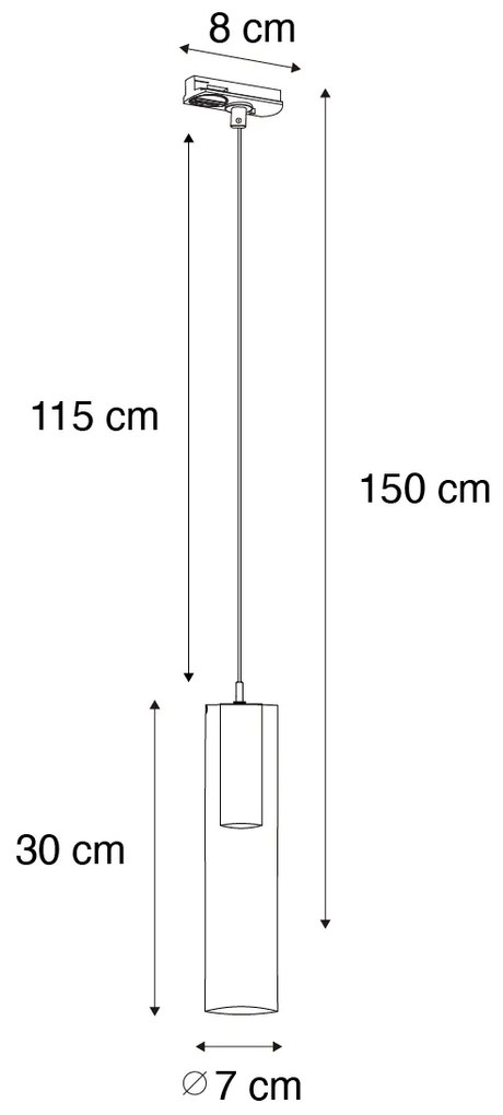 Modern fegyverfényű lógólámpa 1 fázisú sínrendszerhez - Iconic Lloyd