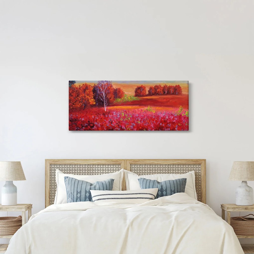Egy vörös táj képe (120x50 cm)
