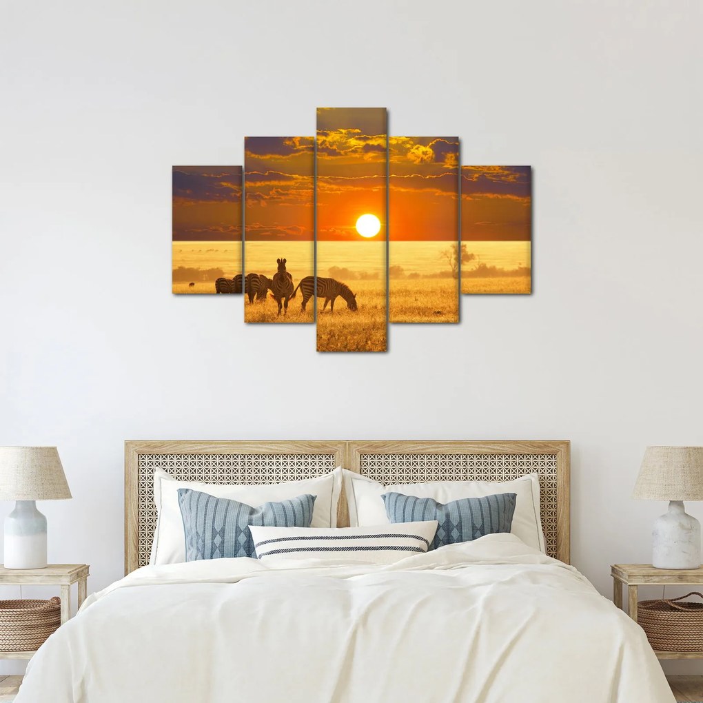 Kép - Zebrák naplementével (150x105 cm)