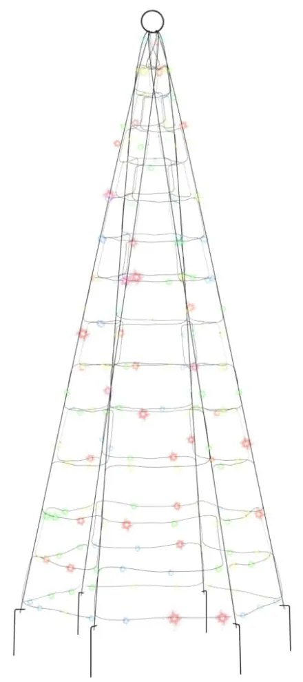 színes LED karácsonyfa zászlórúdra 200 LED 180 cm