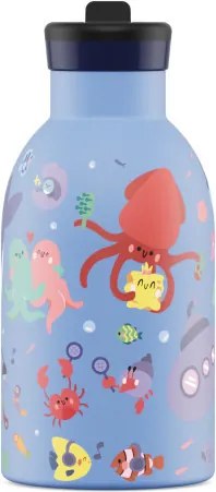 24BOTTLES Kids Clima 330ml rozsdamentes acél termosz szívószálas kupakkal, Ocean Friends