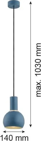 ARGON 4216 SINES Egyágú Függesztett Lámpa Fém E27 IP20