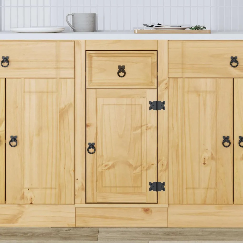 Cabinet fiókkal polcokkal Méz 40 x 46 x 81,5 cm Tömör fenyőfa