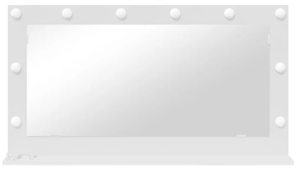 LED világítással ellátott tükör Fehér 100x55x18 cm