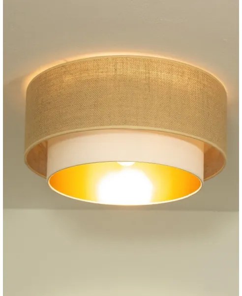 Mennyezeti lámpatest SARTA 1xE27/60W/230V, Ø 45 cm, fehér/juta