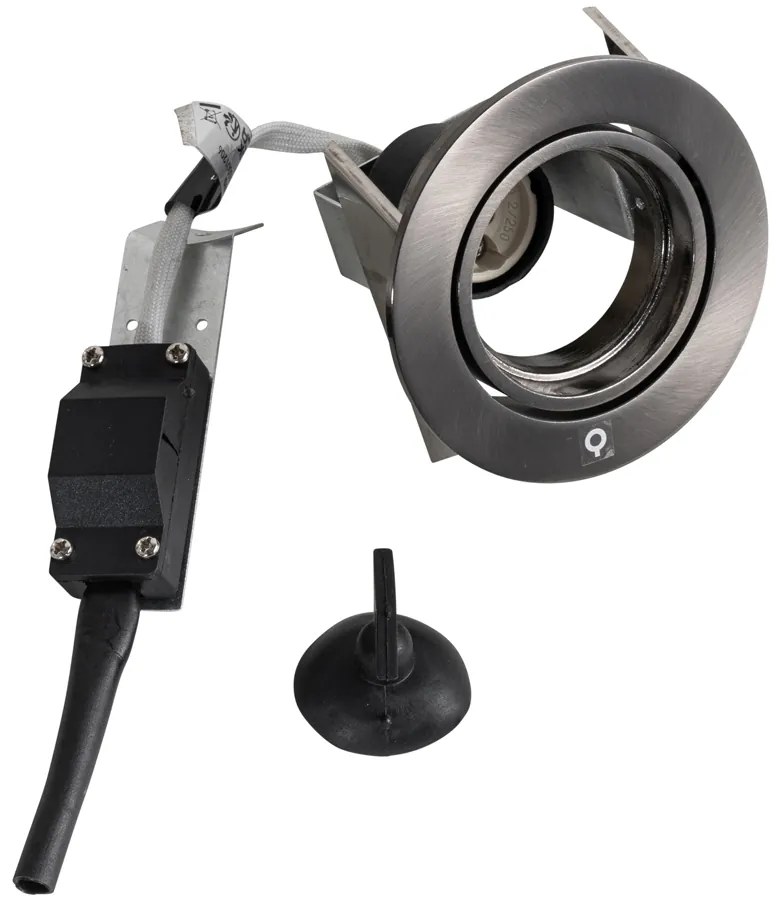 Modern fegyverszürke beépíthető spotlámpa szett, 6 db, GU10, 50mm, kerek, dönthető - Cisco