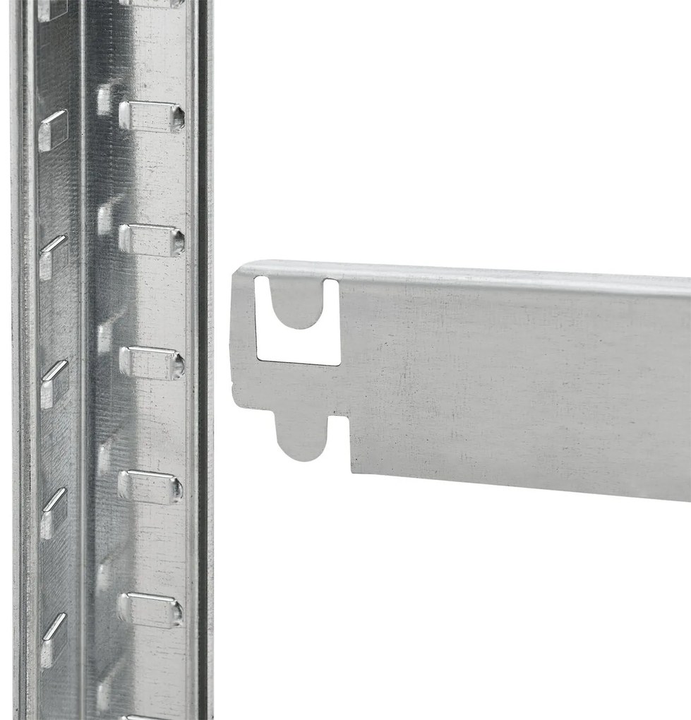 Juskys Sarokpolc - 160x75x40-75 cm - ezüst színű