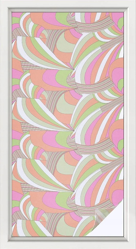 Ablakfólia Öntapadós Adatvédelem Színes cikk-cakk 50x100 cm