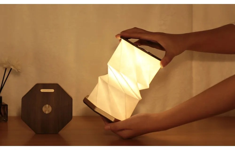 Barna LED asztali lámpa (magasság 18 cm) Twist Hexagon – Gingko