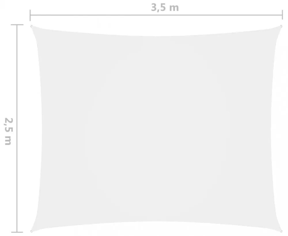 fehér téglalap alakú oxford-szövet napvitorla 2,5 x 3,5 m