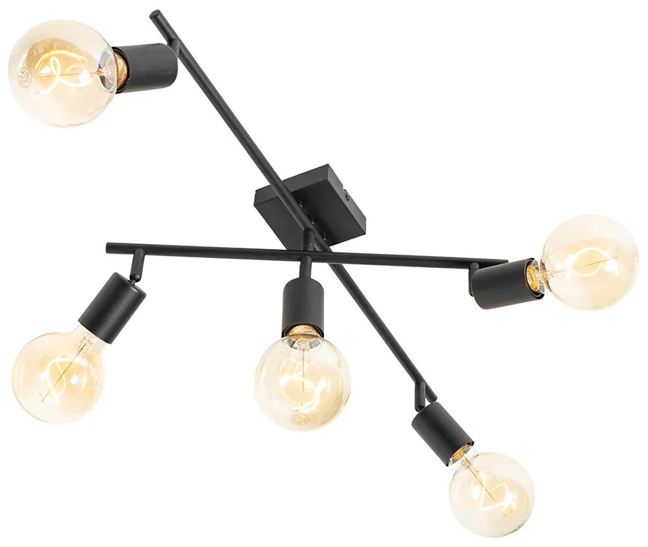 Modern fekete reflektor 5 lámpás - Facil