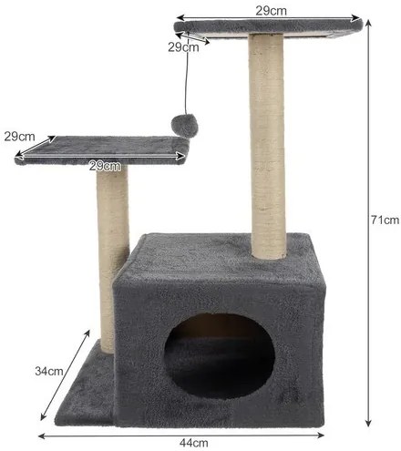 Macskafa 71cm szürke Purlov 21712