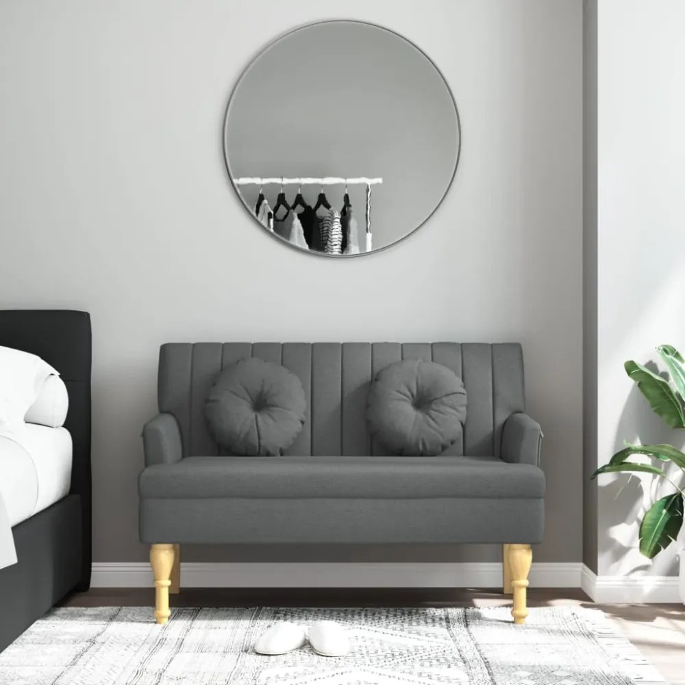 sötétszürke szövetpad párnákkal 113x64,5x75,5 cm