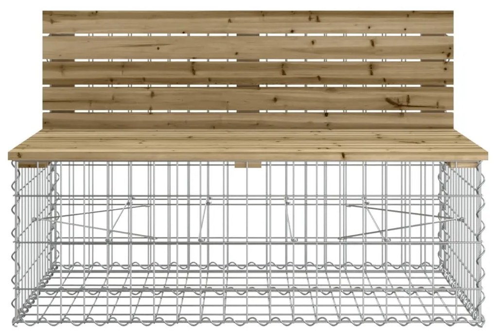 tömör impregnált fenyőfa gabion kerti pad 347x71x65,5 cm