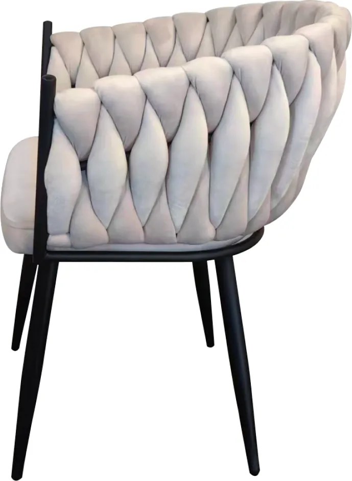 Étkezőszék, világosbézs Velvet szövet/fekete, BLER