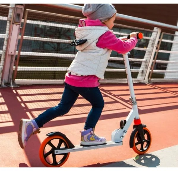 Lionelo - Gyerekroller LUCA fehér/narancssárga