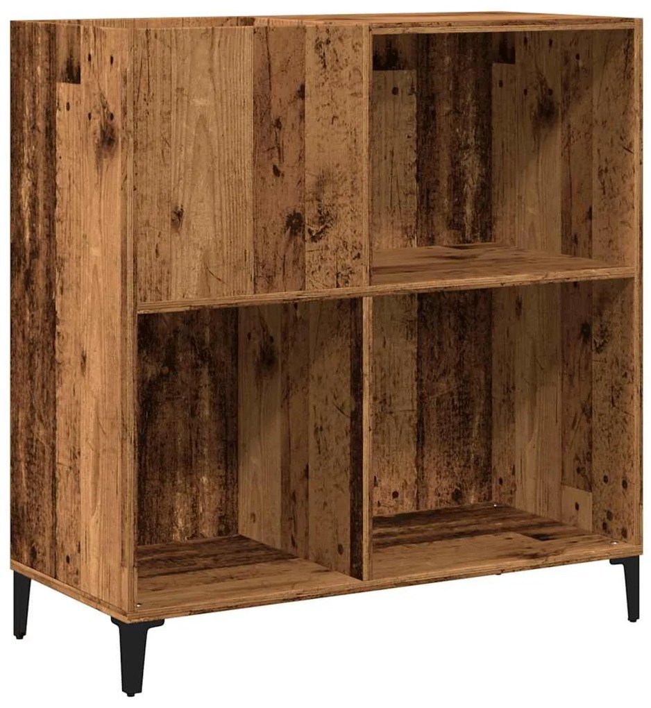 antik fa színű szerelt fa hanglemezszekrény 84,5 x 38 x 89 cm