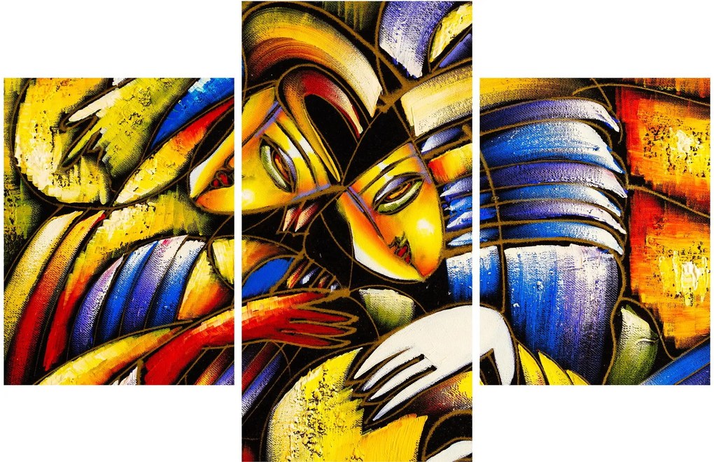 Kép - olajfestmény, szerelmesek (90x60 cm)