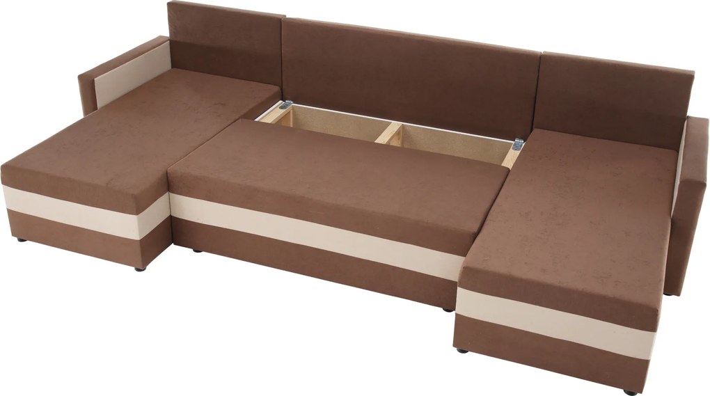 Univerzális ülőgarnitúra, barna/bézs, PAULITA U