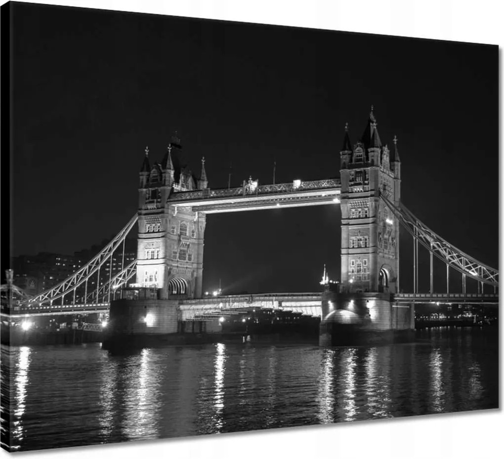 Vászonkép 50x40 Fekete-fehér Tower Bridge
