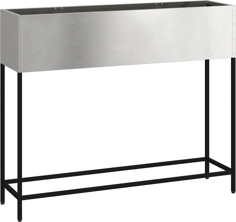 vidaXL Magas Kerti Cserép Ezüst 100 x 26 x 82 cm Rozsdamentes acél