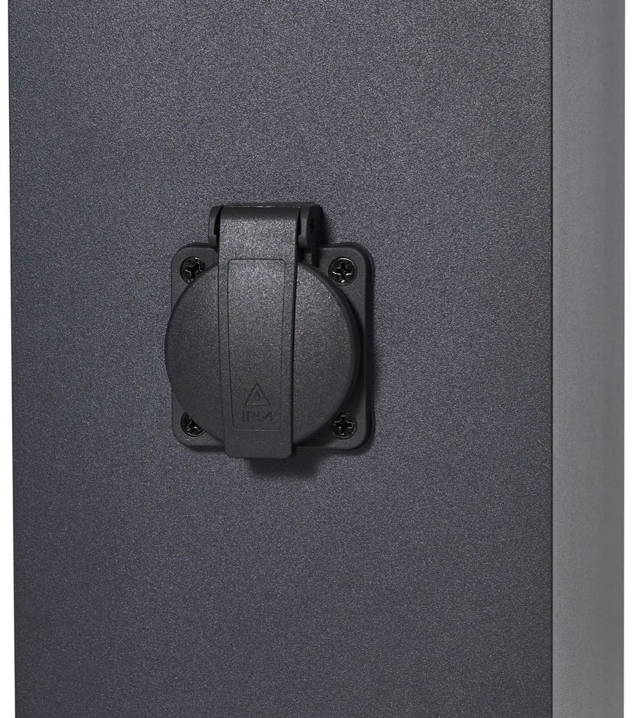 Modern fekete kültéri állólámpa 80 cm-es aljzattal IP44 - Charlois