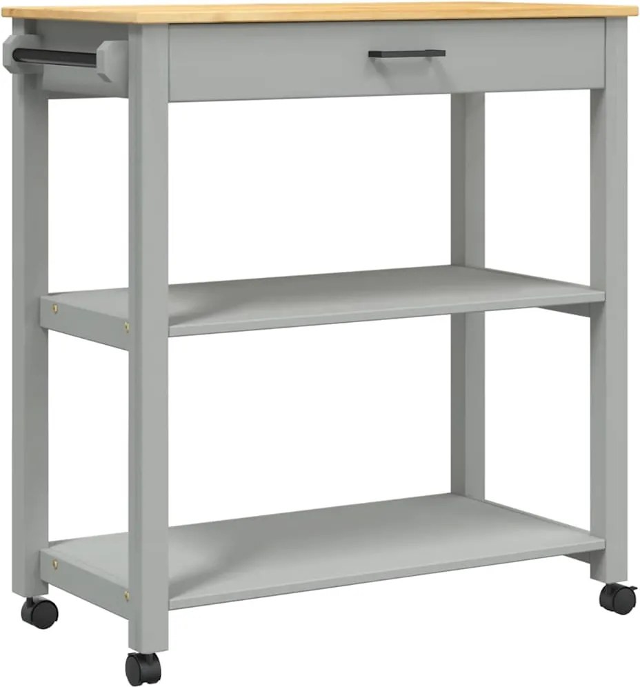 vidaXL MONZA tömör fenyőfa konyhai kocsi 84 x 40 x 88,5 cm