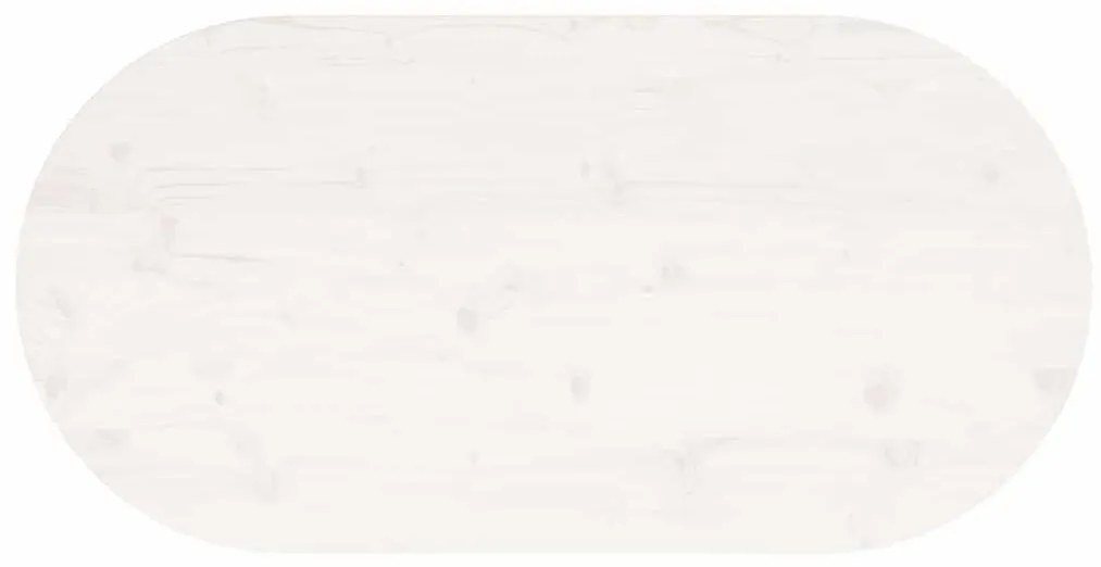 fehér tömör fenyőfa ovális asztallap 110x55x2,5 cm