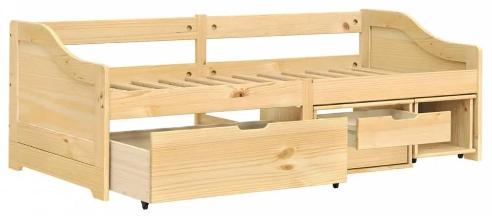 IRUN tömör fenyőfa kanapéágy 3 fiókkal 90 x 200 cm