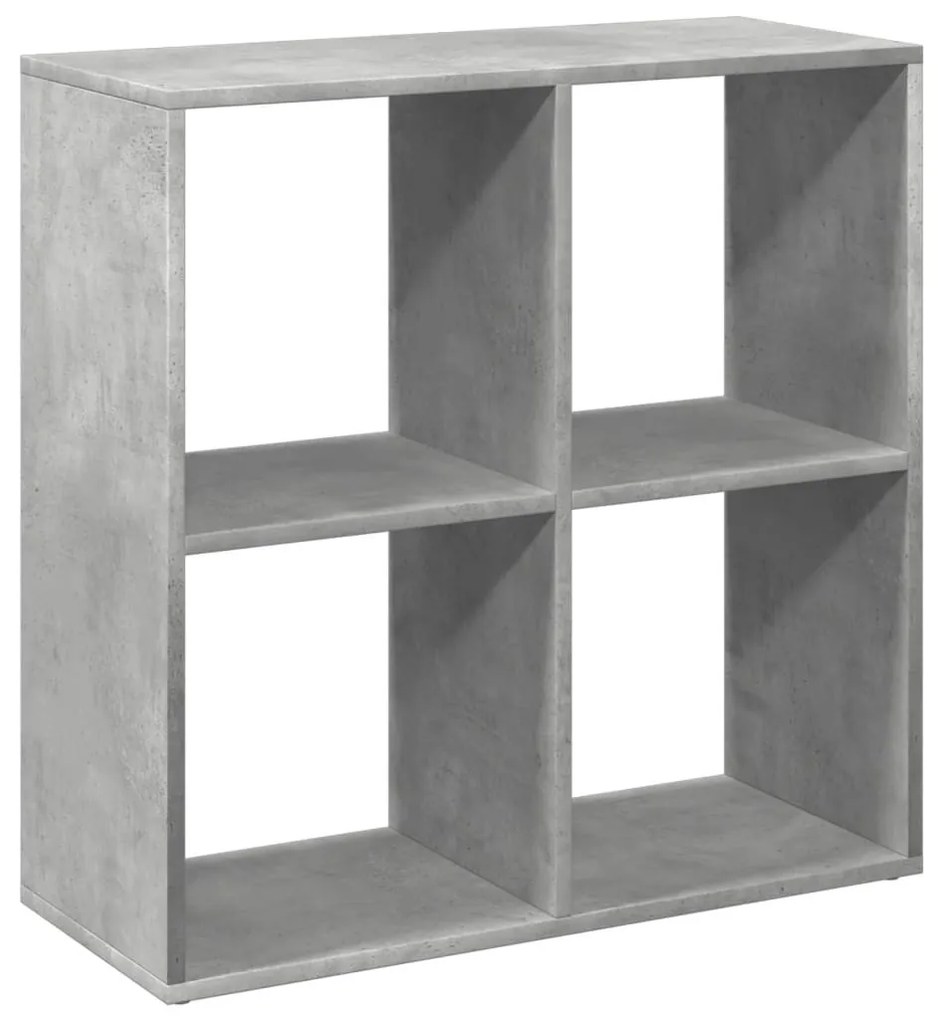 betonszürke szerelt fa elválasztó könyvespolc 69,5x29x69,5 cm