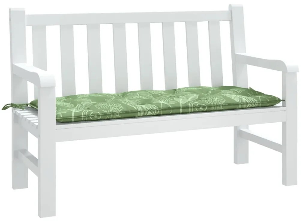 levélmintás szövet kerti padpárna 120 x 50 x 7 cm