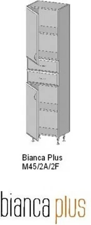 Bianca Plus 45 magas szekrény 2 ajtóval, 2 fiókkal, aida dió színben, jobbos