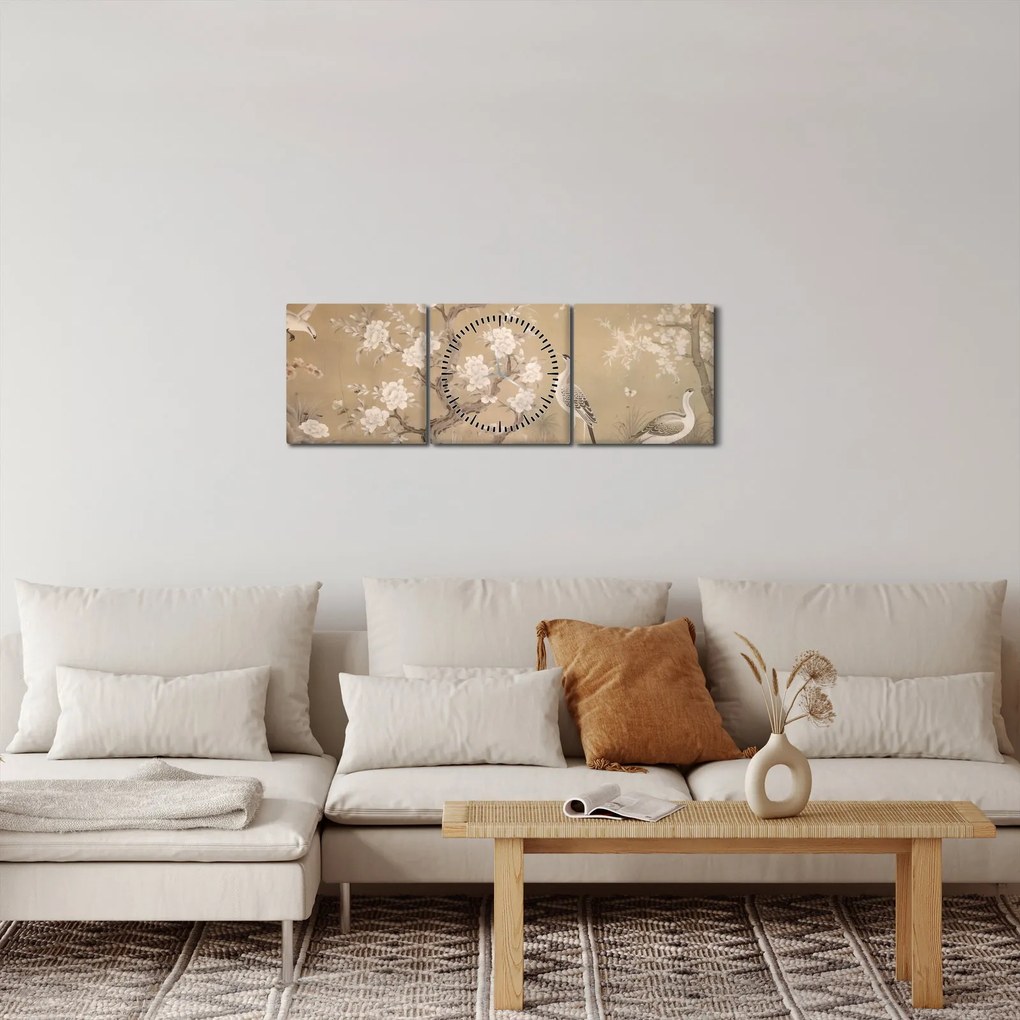 Kép - Rajzfilm japán táj (órával) (90x30 cm)