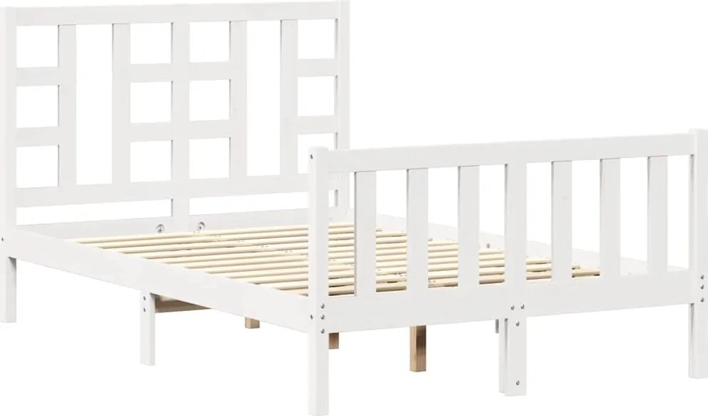 vidaXL fehér tömör fenyőfa ágy matrac nélkül 120 x 200 cm