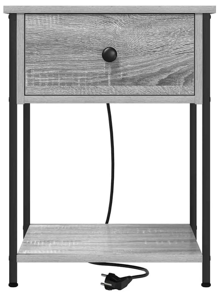 Éjjeliszekrény 2 pcs Szürke sonoma 42 x 41 x 56 cm Faanyag