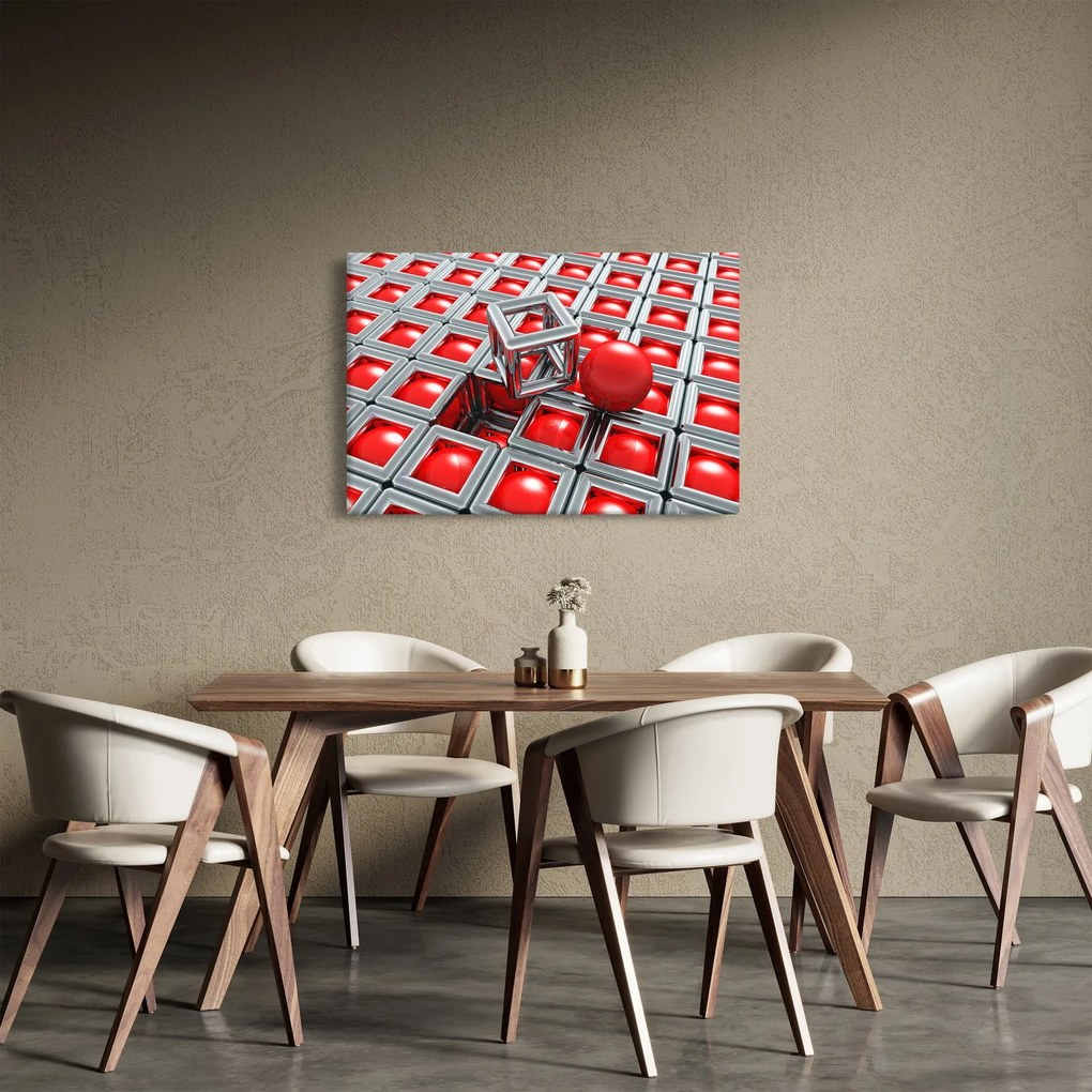 Kép - 3D fémes absztrakció (90x60 cm)
