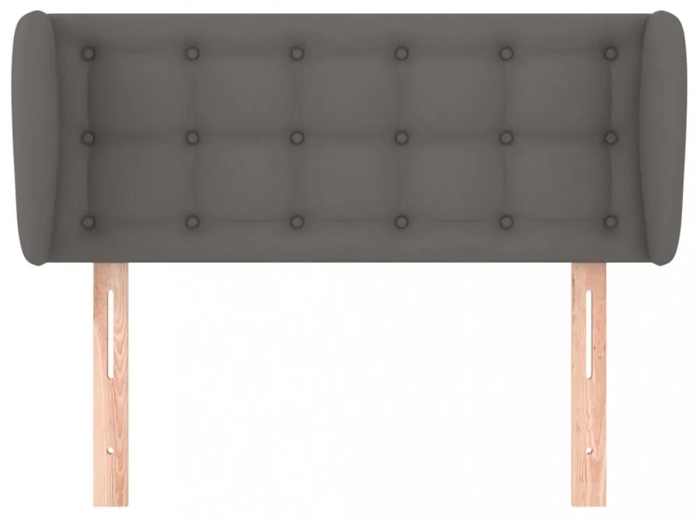 szürke műbőr szárnyas fejtámla szárnyakkal 93x23x78/88 cm